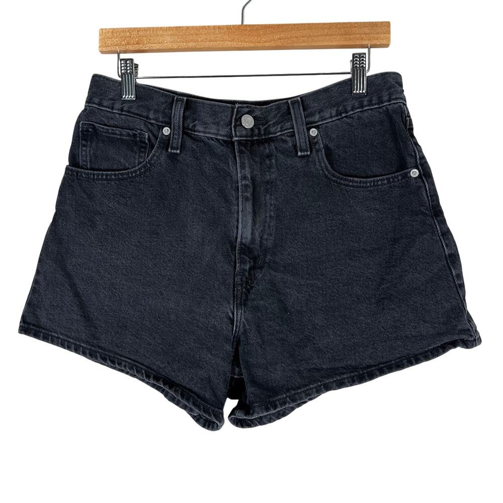 Levi’s 501 Black High Waisted Mom Clean Cut Denim Shorts